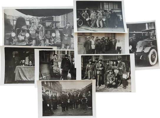 Подборка из восьми фотографий «4-ый таксомоторный гараж на Гороховской улице» из собрания Н.Н. Корицкого: